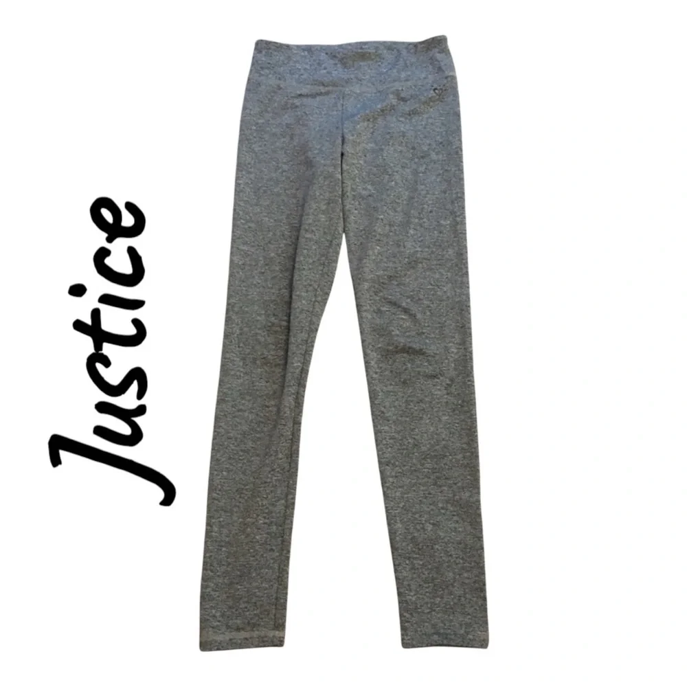 🚨 Justice Girls Sz 16 gray tights leggings EUC